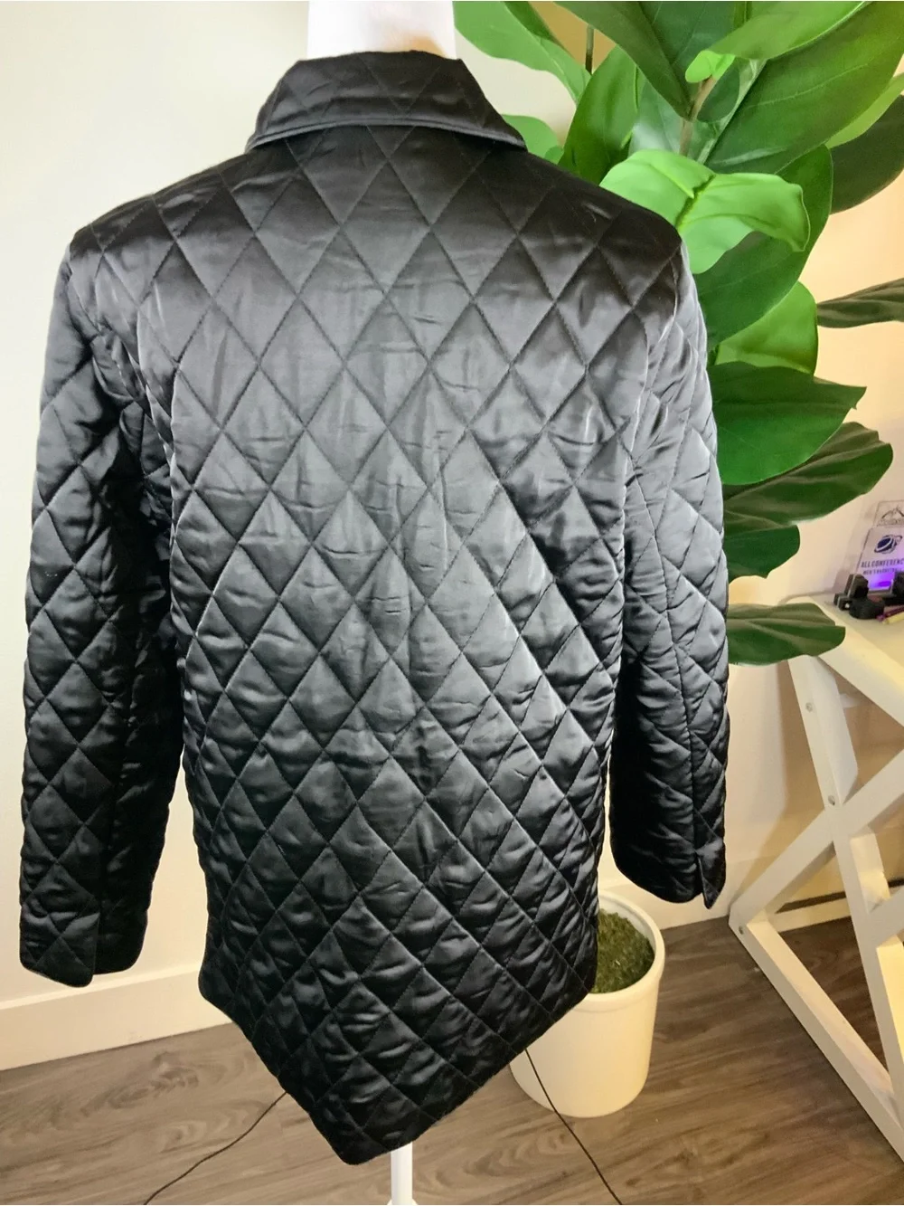 DR2 Black Quilted Pocket Puffer Coat